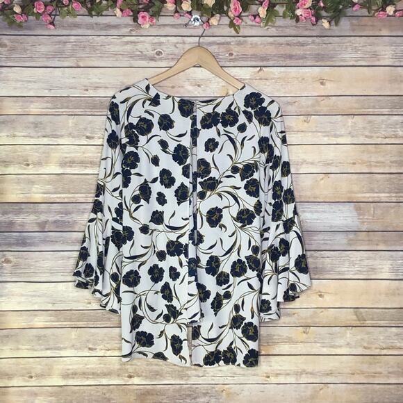 LC Lauren Conrad Runway Collection Floral Print Flutter Top - Picture 3 of 10